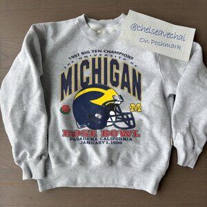 Vintage 1997 Big Ten Champions Rose Bowl Michigan Wolverines Football Sweatshirt
